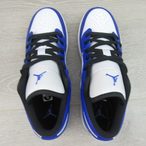 Air Jordan 1 Low GS Size 7Y White Hyper Royal Black Shoes NEW - Picture 9 of 14